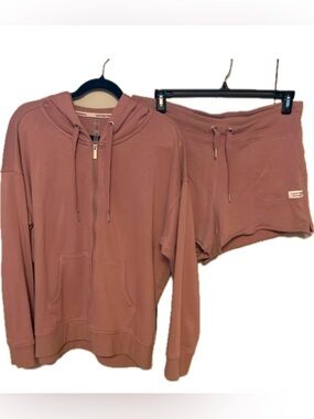 Calvin Klein Performance Mauve French Terry Lounge Set | Hoodie + Shorts | L